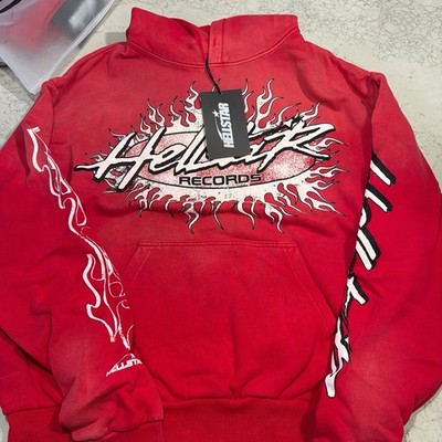 Hellstar Records Red Hoodie XL Deadstock Authentic Streetwear | eBay