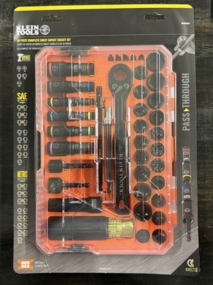 Klein Tools 65500KNECT KNECT Complete Impact Pass Through & Flip Socket 39PC Set