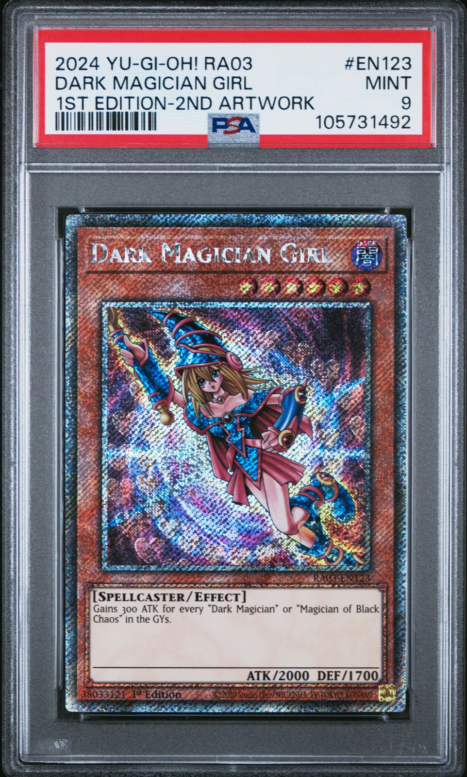 2024 YU-GI-OH! RA03-QUARTER CENTURY BONANZA #EN123 DARK MAGICIAN GIRL PSA 9