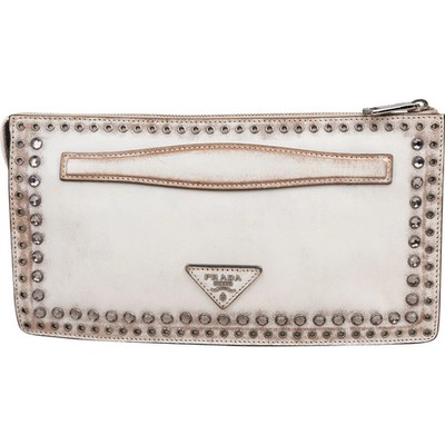 Prada Crystal Leather Clutch Bag BP788H Tasche Abendtasche