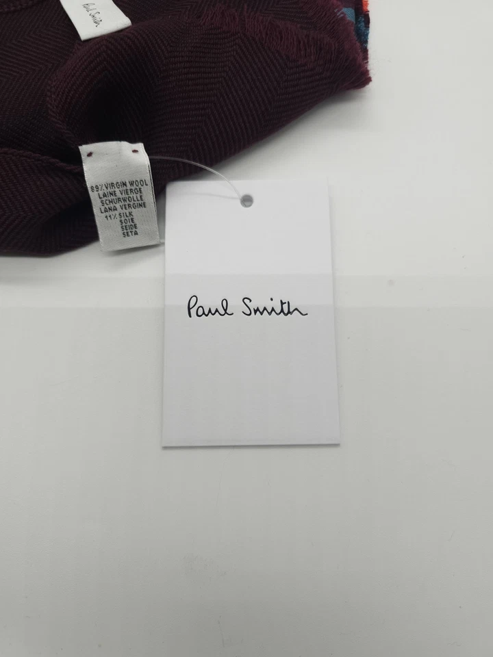 Paul Smith Hombres Lana Seda Bufanda Raya Media Nuevo MK025020 Foto 3 de 4