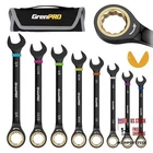 Ratchet Wrenches Set, Ratcheting 9PC SAE Ratchet Wrenches Set With Color Ring