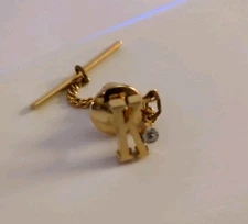 Vintage Gold-Tone Tie Tack With Initial K