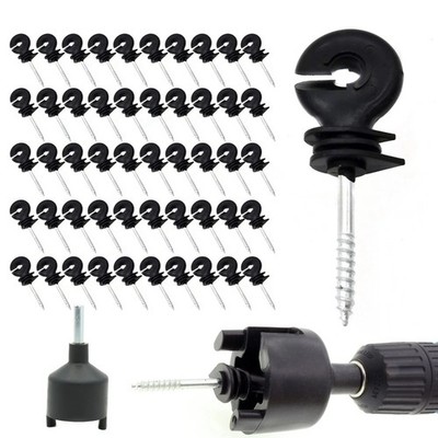 100 Pcs Electric Fence Insulator Screw In Insulator Fence Ring Post Wood Post In