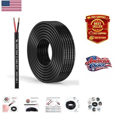 High Conductivity 12 AWG PVC Wire - 10FT Stranded Copper Cable for Versatile Use