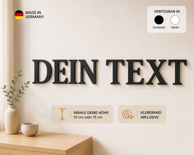 Personalisierte 3D Wandbuchstaben Bundle Wunschtext Name | Einfach selbstklebend