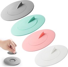 Bathtub Stopper,4pcs 2-in-1 Bathtub Drain Hair Catcher,Silicone Kitchen Bathroom