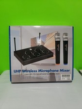 Portable Karaoke Microphone Mixer System Set, with Dual UHF Wireless Open Box
