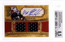 2010 Topps Supreme ROB GRONKOWSKI Dual Relic AUTO /10 BGS 8.5 Patriots ROOKIE