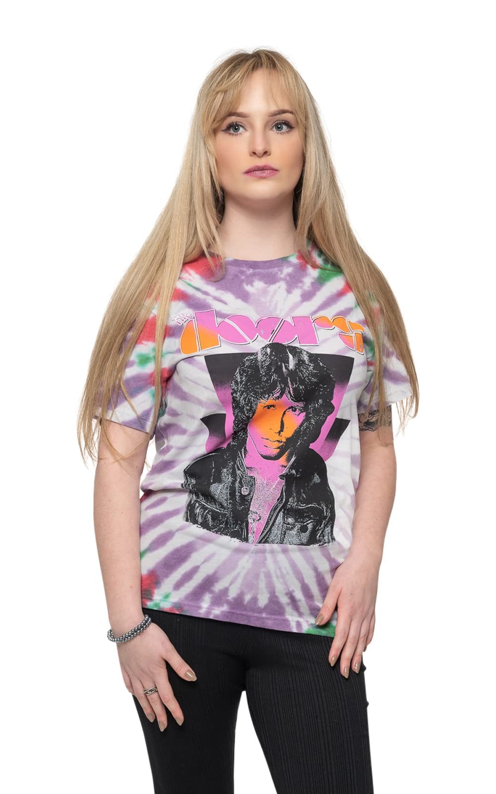 The Doors Jim Beams Band Logo Nue Ufficiale Unisex Viola Dye Wash L Purple