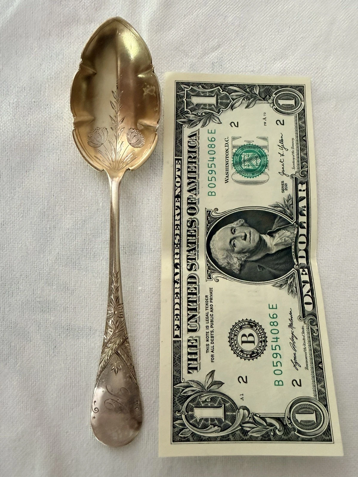 Antique Sterling Serving Spoon Marked 1877
Opens in a new window or tab