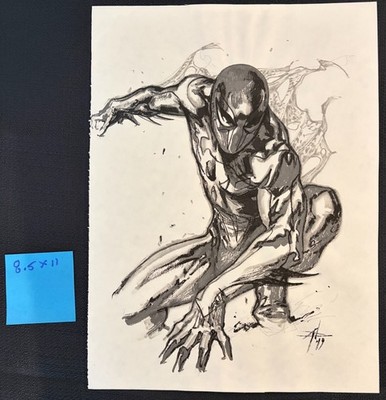 Gabrielle Dell 'Otto Spider-man 2099 Water Color Original Art Signed Full-Body