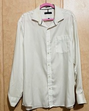 Tommy Hilfiger Mens White Button Down Shirt Dress XL 17-17.5 36/37 Pocket