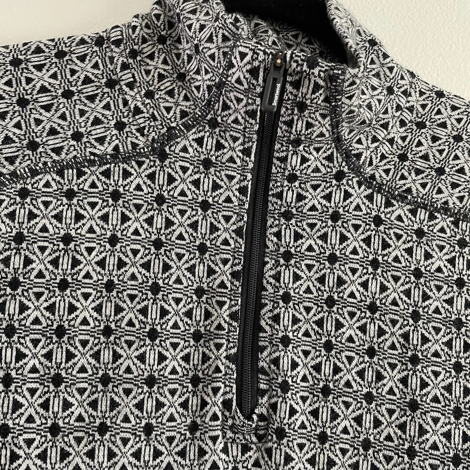 smartwool printed merino wool outdoor nts mid 250 zip turtleneck shirt