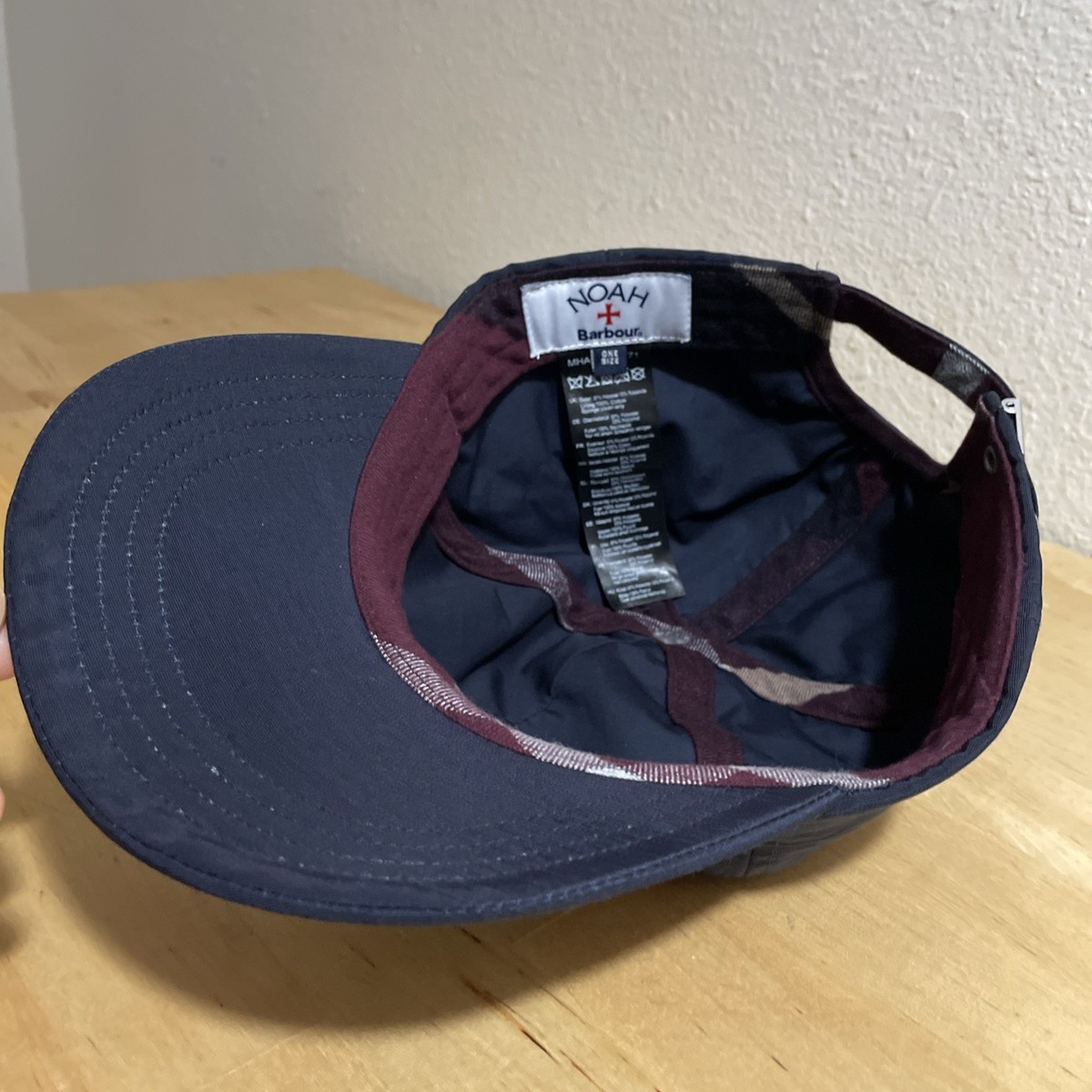 Barbour x Noah Duck Logo Lined Navy Blue Hat Cap Yatchcore Country