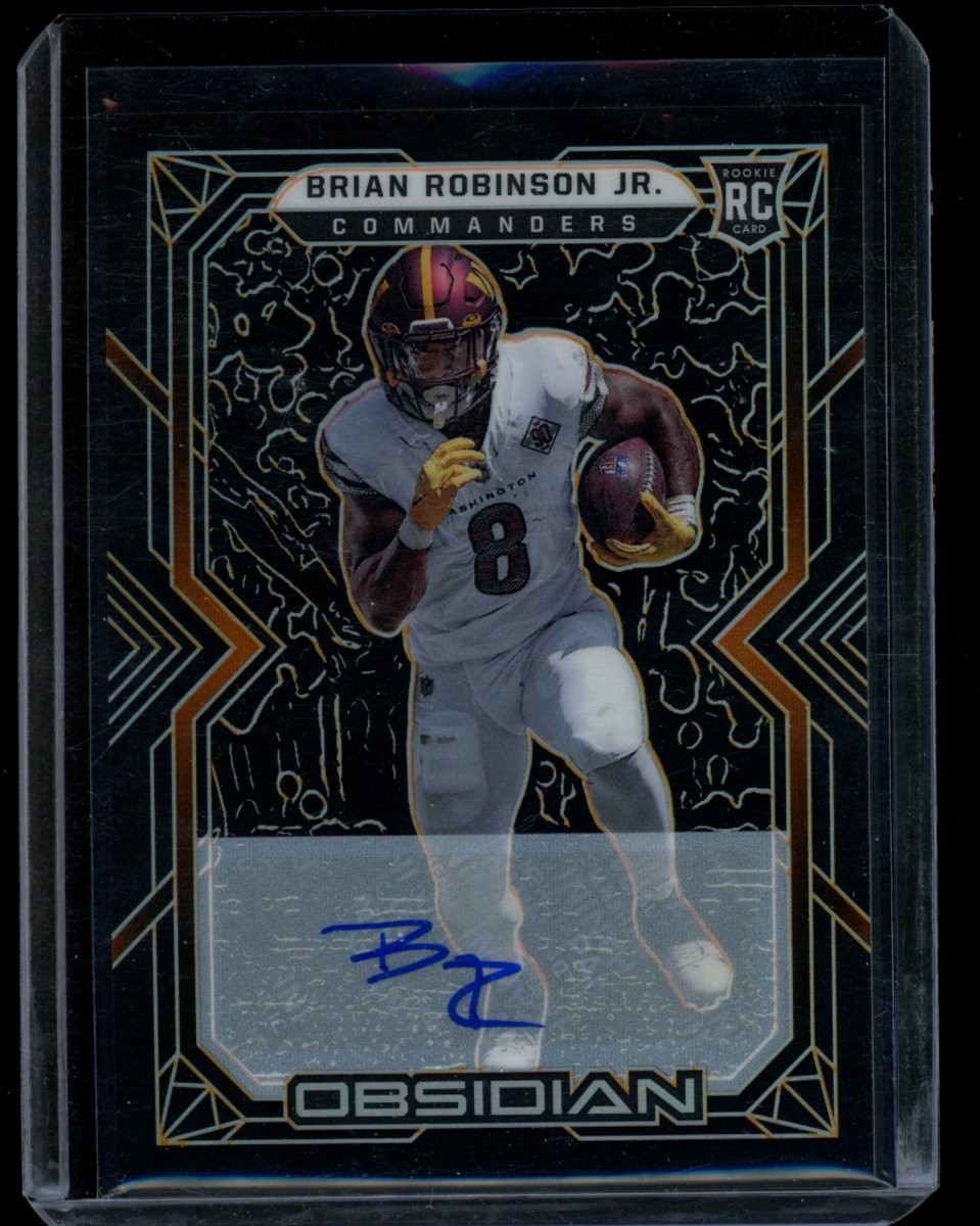 Brian Robinson Jr. 2022 Panini Obsidian #130 Rookie Auto Electric Orange /75