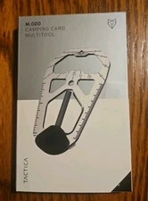 TACTICA M020 Camping Tool Card Black with Ferro Rod Titanium Multi Tool Outdoor