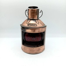 Vintage PORT Nautical Hanging Kerosene Lantern Maritime Lamp Red Glass Lens g10