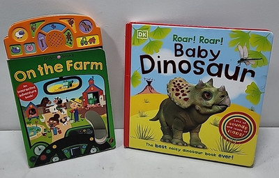 Baby Dinosaur + On the Farm Sound Books Bundle   Interactive Board Books