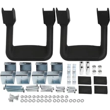 2 Pieces Black Powder Coated Truck Side Step Set, Includes Mounting Brackets