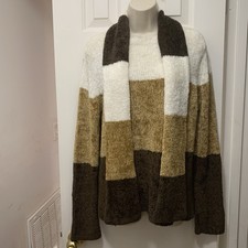 Vintage Premier International Chenille Sweater w/ Button-On Scarf M 90s Y2K