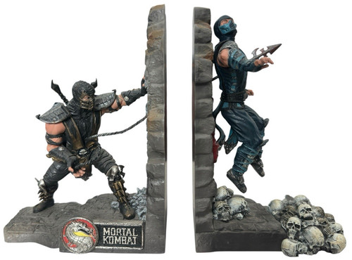 Mortal Kombat 9 Kollector Edition Bookends Scorpion Sub-Zero Statue Figures READ