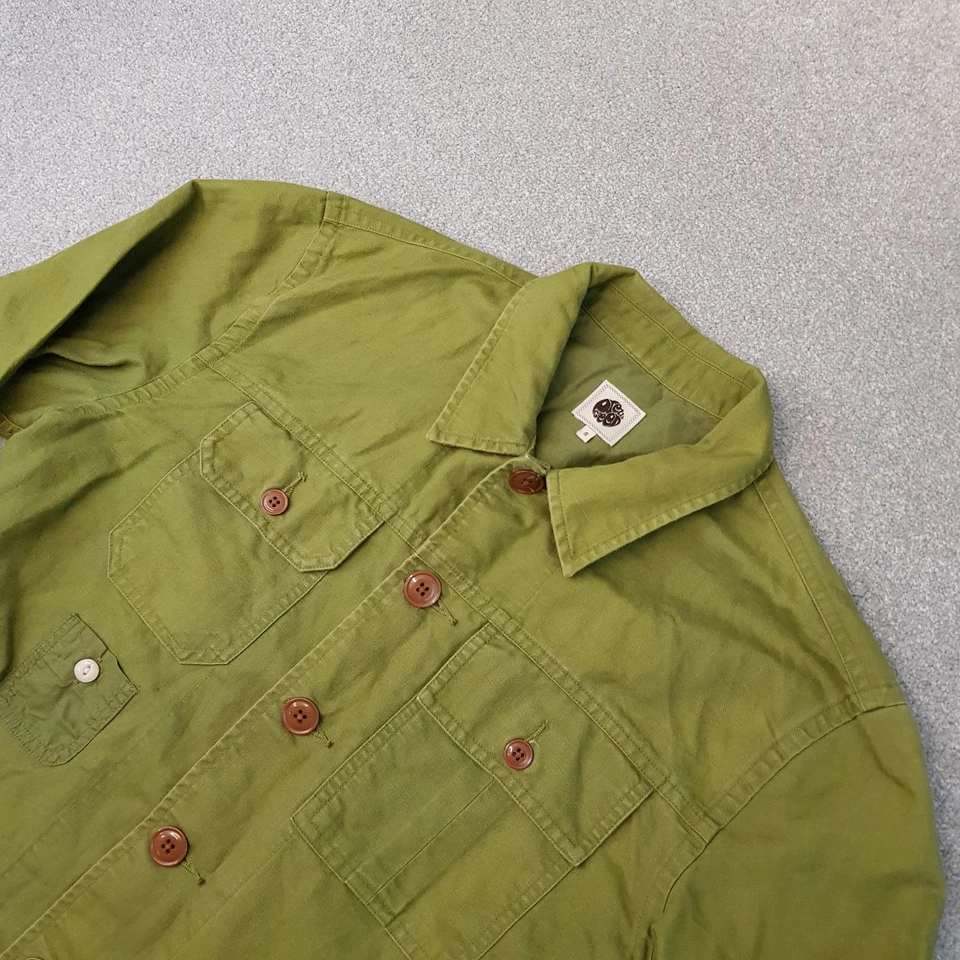 Pretty Green Mens Jacket Small Green Field Overshirt Casuals Liam Linen Blend - Image 2 of 4