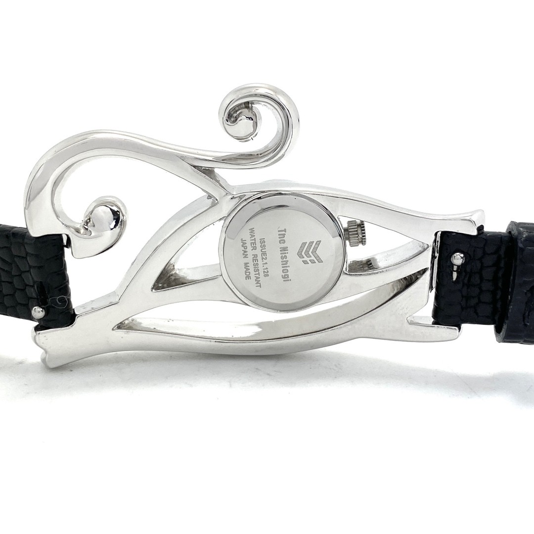Wristwatch Ladies The Nishiogi Ujat Eye Quartz Silver Diamond 2 Hands Leather S image 6
