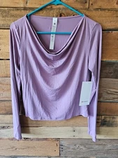 Lululemon Modal-Silk Cowl-neck Long-Sleeve Shirt Lavender Luxe XXS(2-4) NWT