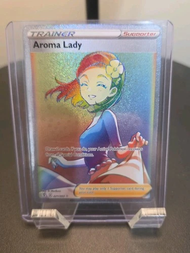 Pokémon TCG Aroma Lady Evolving Skies Rainbow Secret Rare Trainer Card 221/203