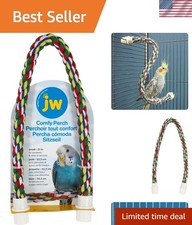 21-Inch Multi-Color Flexible Bird Perch - Comfort for Parakeets  Small Birds
