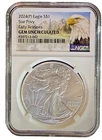 2024 (P) American Silver Eagle w/ Star Privy Gem Uncirculated Early Releases