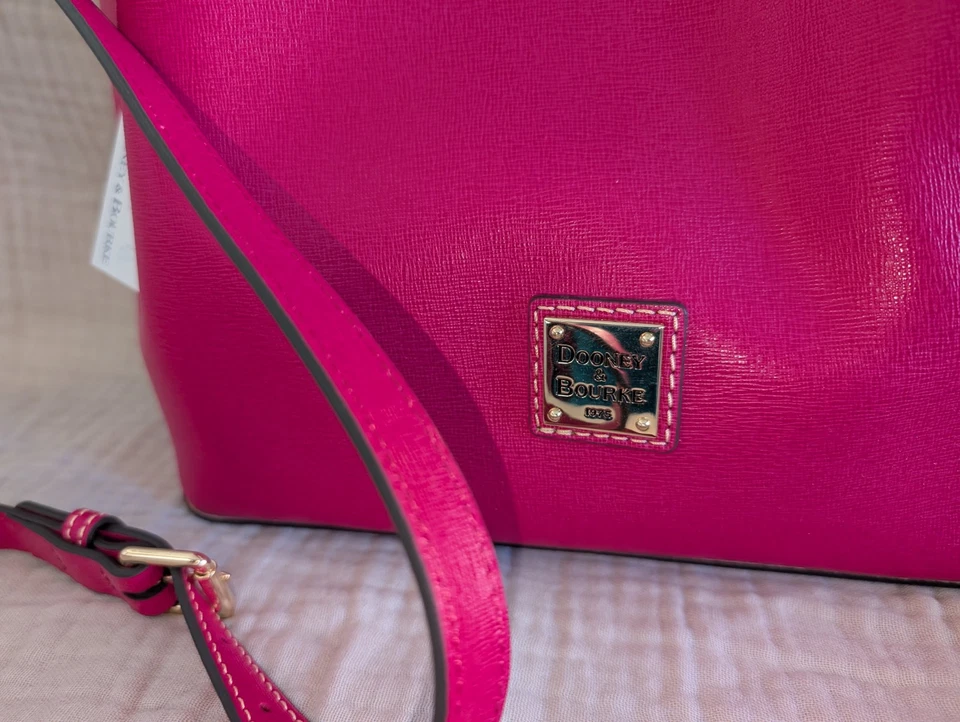 Bolso de Mano Dooney & Bourke Lucca Grande de Cuero Guijarro Barlow Rosa Fucsia Foto 3 de 4