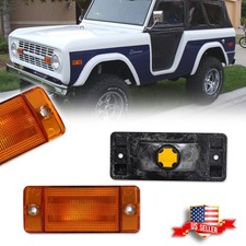 2x Amber Lens Front Side Marker Lights For 70-77 Ford Bronco 69-72 Ford F-series 2x Amber Lens Front Side Marker Lights For 70-77 Ford Bronco 69-72 Ford F-series