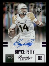 2015 Panini Prestige Bryce Petty Extra Points Purple Rookie Auto /100 TV2174