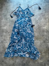 Fließendes langes Sommerkleid Farm Rio blau ...