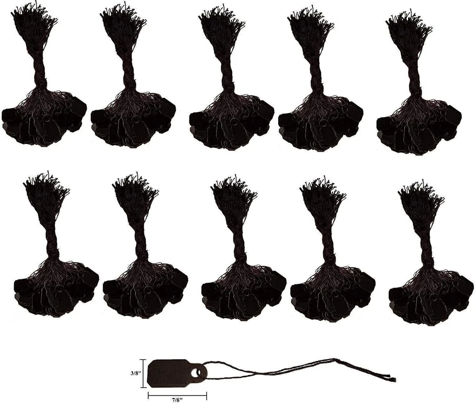 888 DISPLAY USA, INC 888 Display USA 1000 Black Plastic String Price Tags Jewelry Clothing Sale...