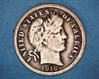 1916 Barber Dime,  Silver 10c   F Cond. **1229-5M
