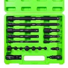 18-Piece Impact Socket Extension Set - 1/4" 3/8" 1/2" Drive Socket Extension Bar