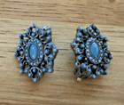 Lot (4) Vintage Earrings:Turquoise, Hand-painted Navajo Wireworks, Jade(?) — photo 2