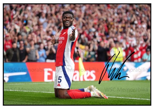 10884. Thomas Partey Signed Pictures A4 Prints Arsenal Ghana Atletico Madrid
