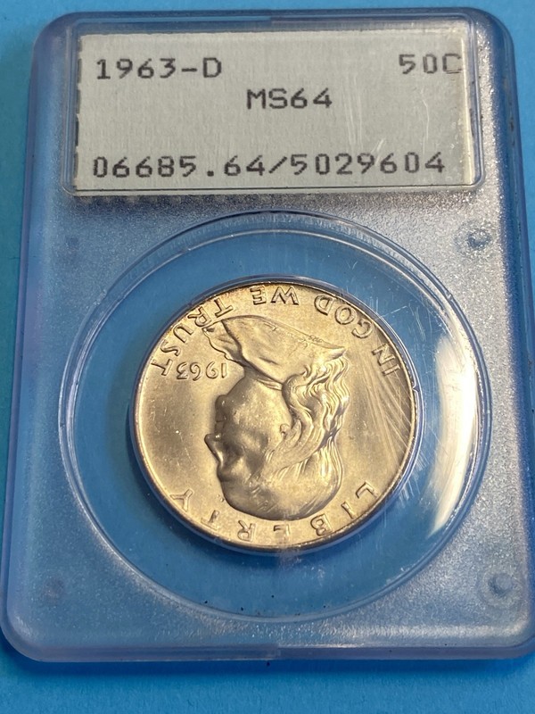1963 D Franklin Silver Half Dollar 50C PCGS MS 64 Old Green Holder