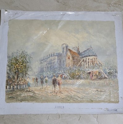 Burnett Oil Painting on Canvas Unframed Signed - Paris, France Selective