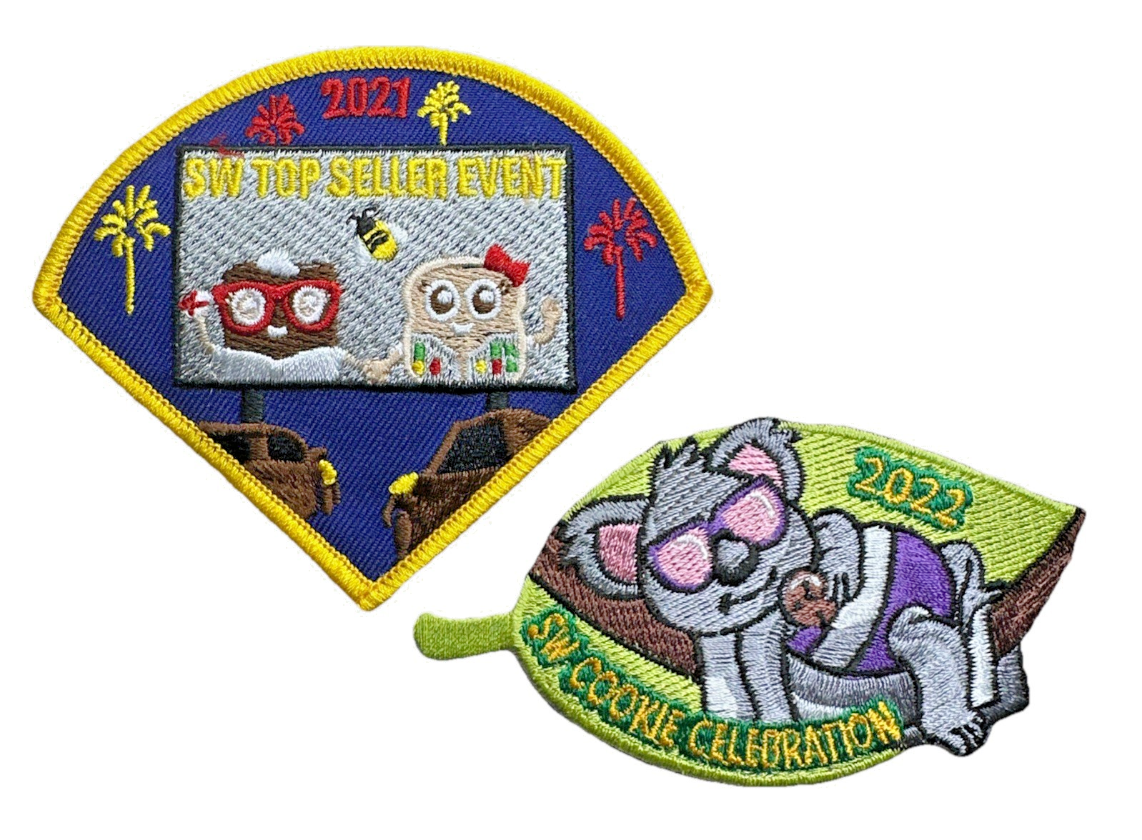 Girl Scout Patch - 2021 SW Top Seller Event - 2022 SW Cookie Celebration - SET