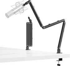 Adjustable Microphone Boom Arm for Lightweight Mics, 30-inch Rotatable Black