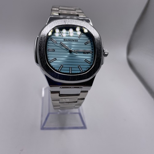 Bangwei Men's luxury Quartz Watch Stainless Steel Band Waterproof luminous Date