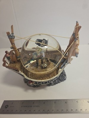 Dept 56 Halloween HAUNTED PIRATE SHIP 7'' Water Globe Bats Ghost #53014 Retired