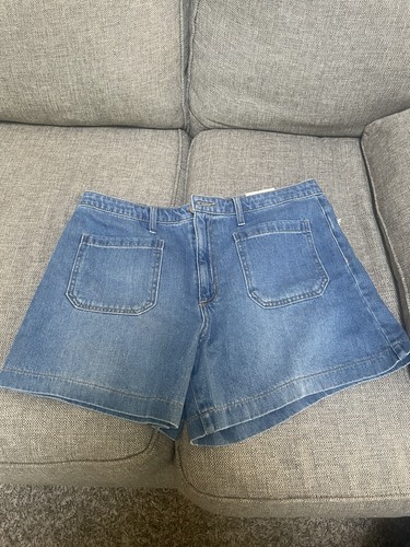 Universal Thread High Rise A-Line Denim Shorts Blue Women’s 14 4.75" Stretch