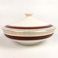 Crown Ducal Chatsworth Tureen Serving Dish Soup Bowl Burgundy Gold 