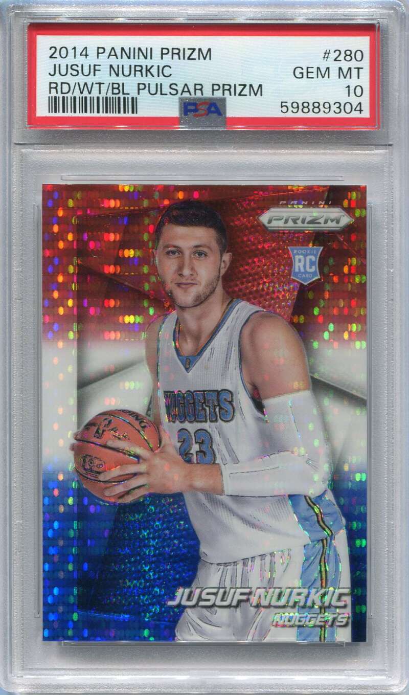2014-15 Panini Prizm Red White & Blue Pulsar 280 Jusuf Nurkic Rookie PSA 10
